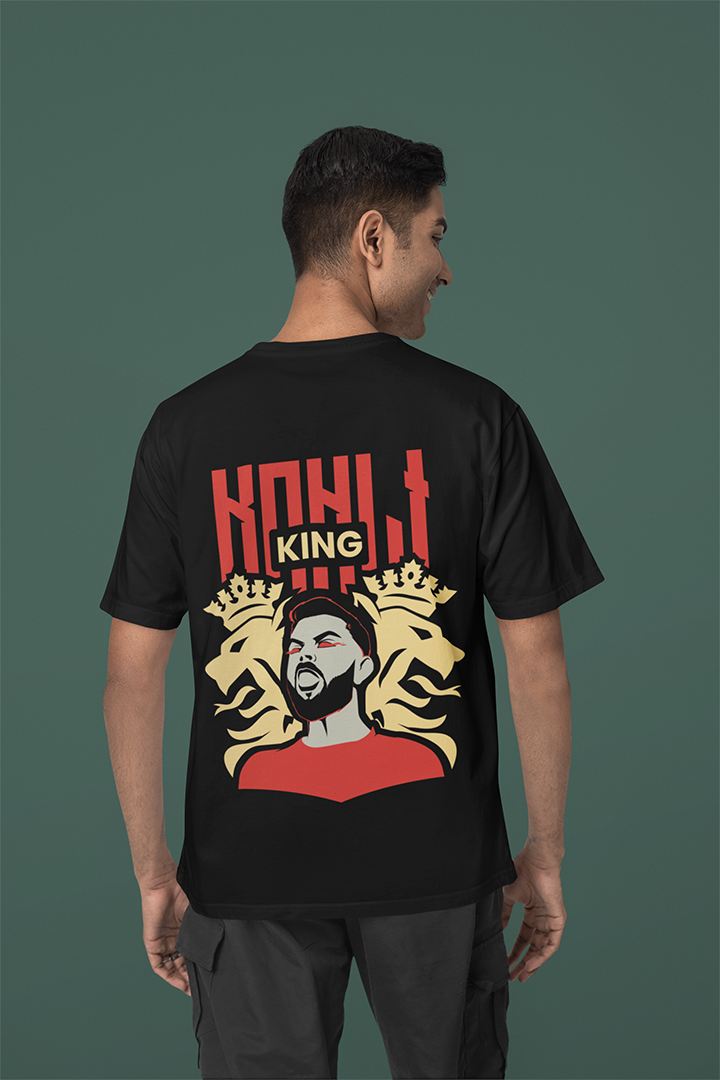 VK18 Virat Printed Oversized T-Shirt Perfect For Kohli Fans - Style Cage