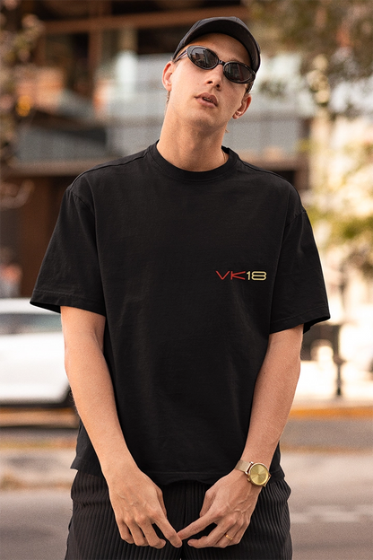 VK18 Virat Printed Oversized T-Shirt Perfect For Kohli Fans - Style Cage